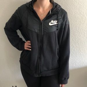 Black Nike Windbreaker Zip Up Hoodie